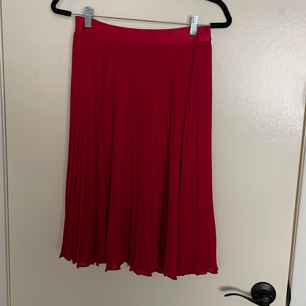 Express red pleated skirt
